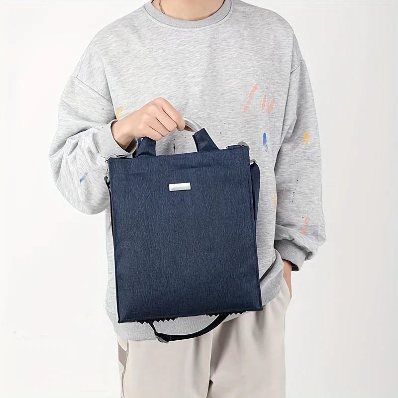 1pc Business Casual Men's Briefcase, Vertical Handbag Shoulder Crossbody Bag