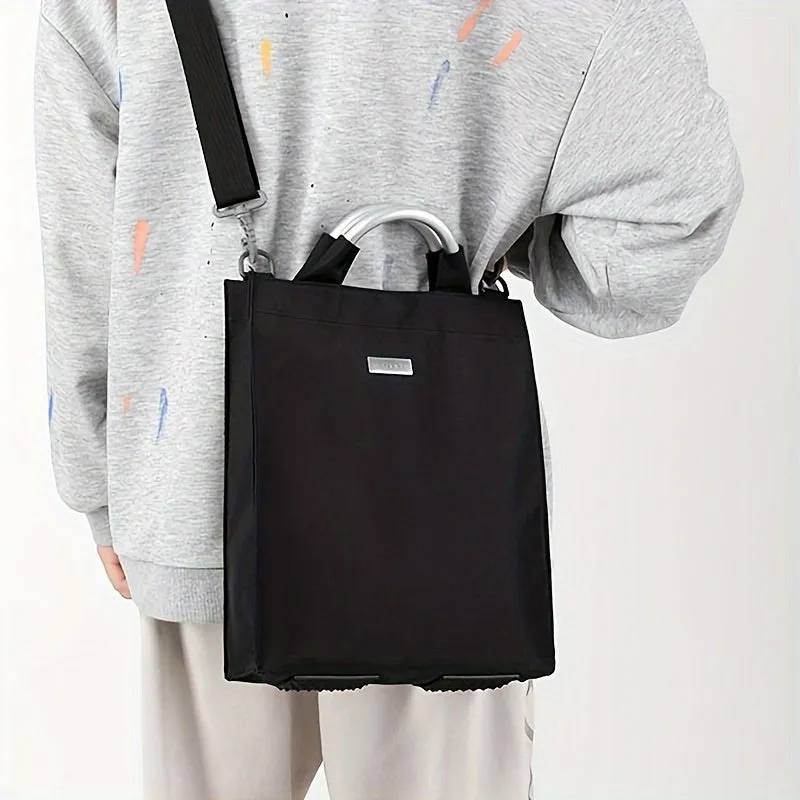 1pc Business Casual Men's Briefcase, Vertical Handbag Shoulder Crossbody Bag