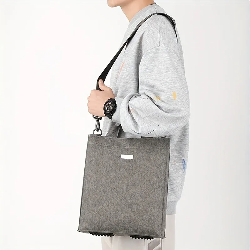 1pc Business Casual Men's Briefcase, Vertical Handbag Shoulder Crossbody Bag
