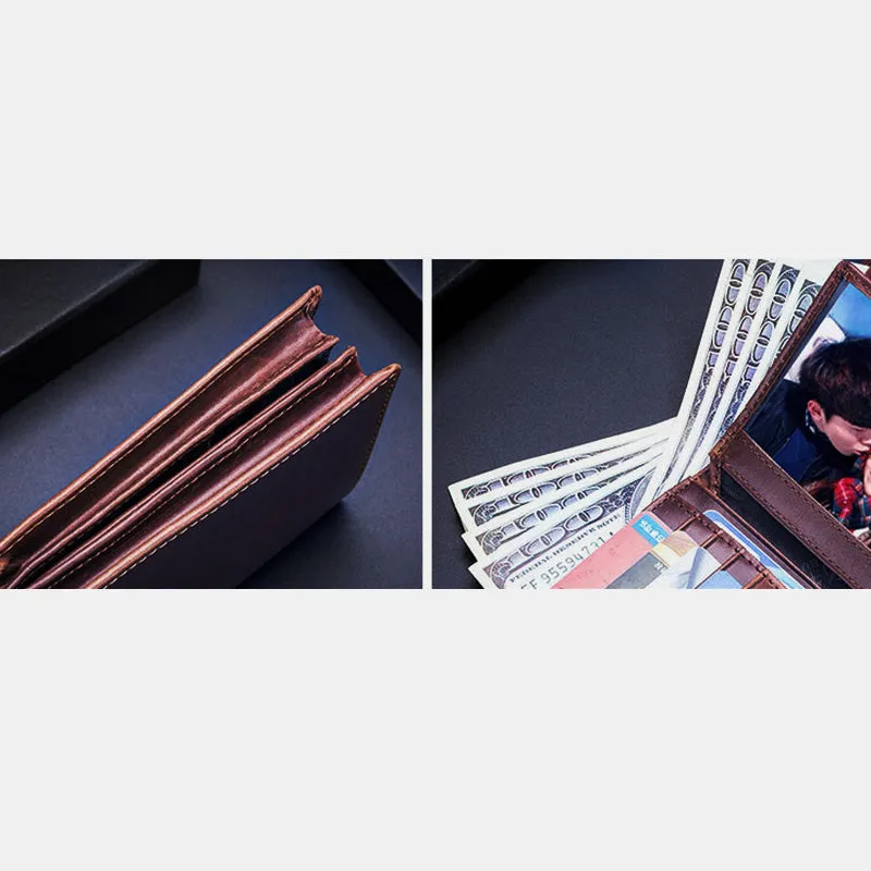 Anti-Theft RFID Protected Multi-Slot Real Leather Wallet