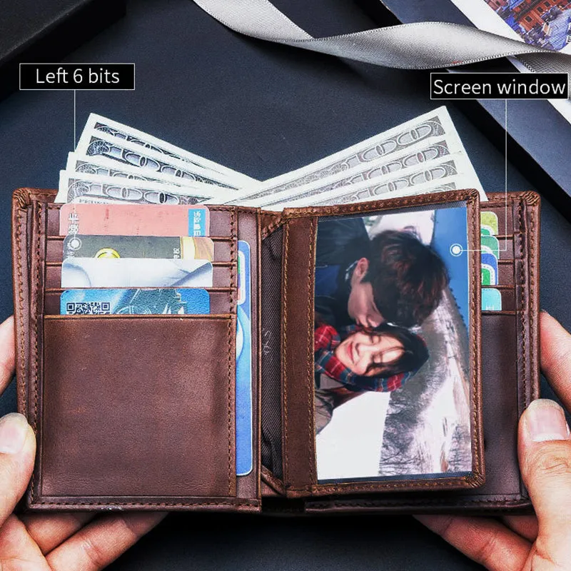 Anti-Theft RFID Protected Multi-Slot Real Leather Wallet