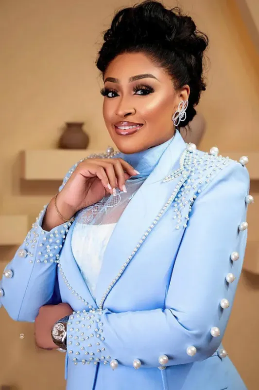 Beading Pearls Women Suits 3 Pieces  Blazer Pants Peaked Lapel Costume Homme Mother Of The Bride