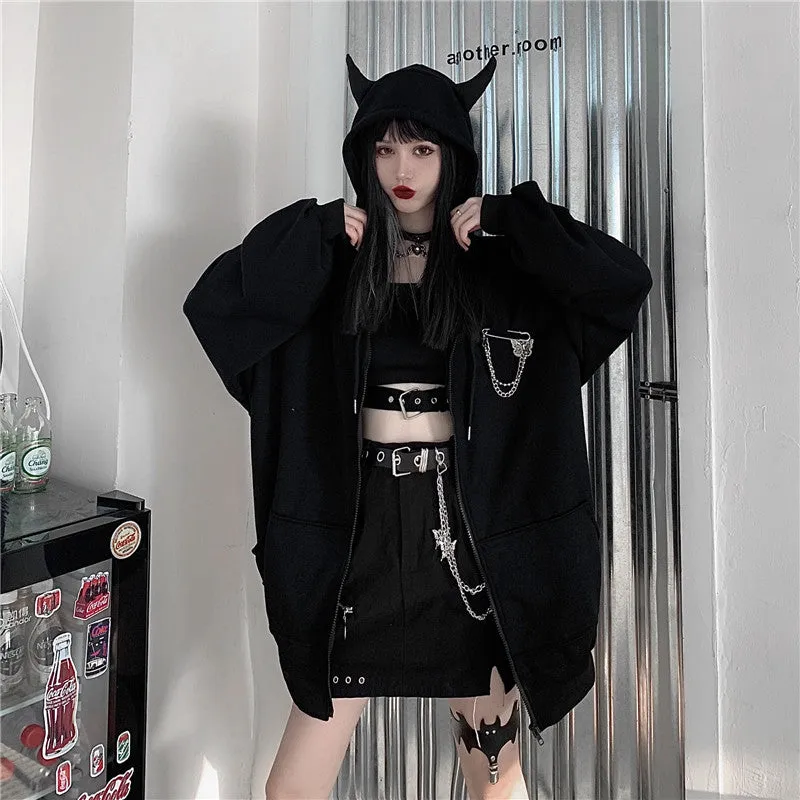 Black hooded jacket YC24449