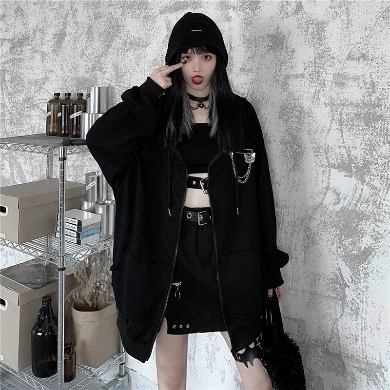 Black hooded jacket YC24449