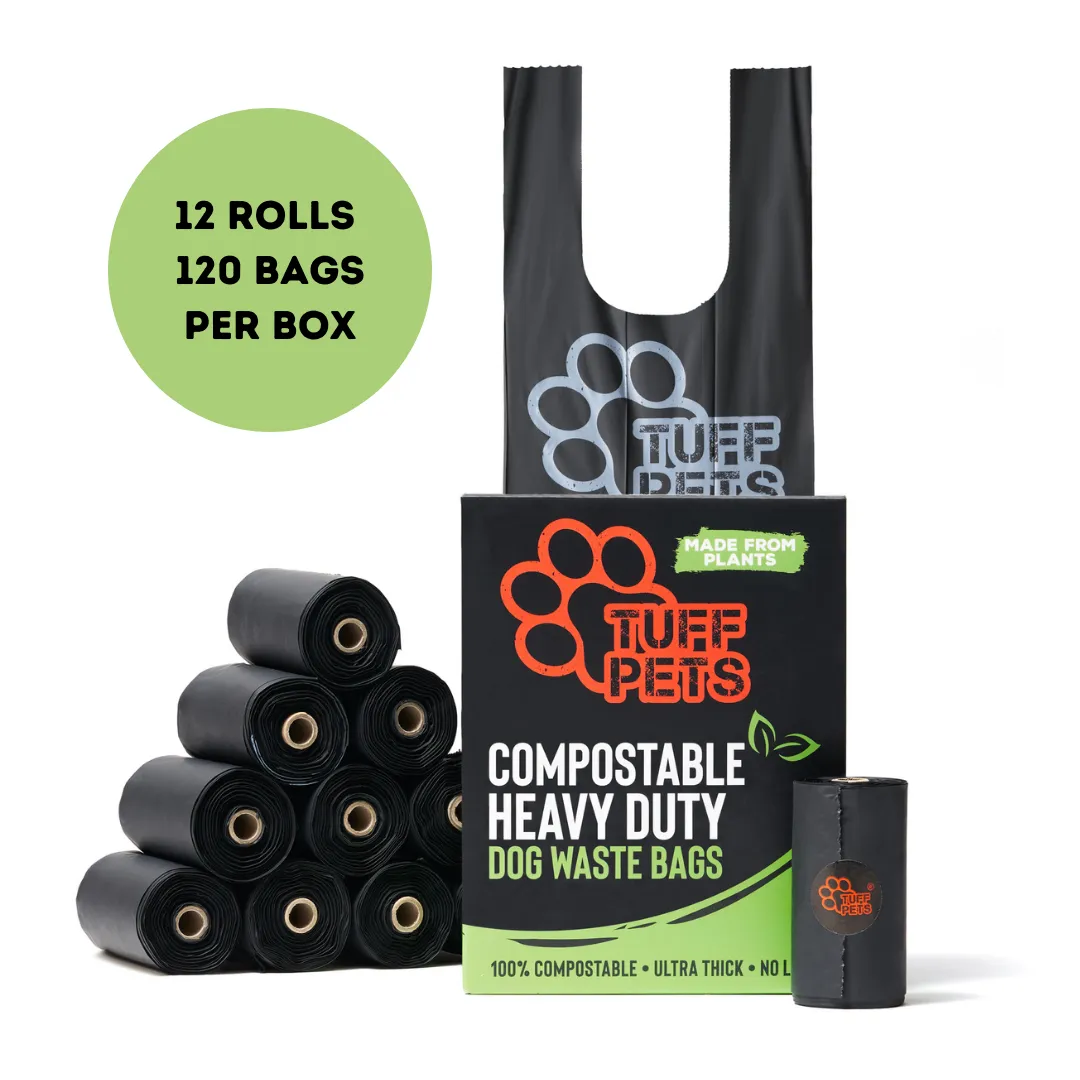 Compostable Dog Poo Bags - Heavy Duty with Tie Handles
