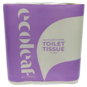 Ecoleaf Recycled Paper Toilet Tissue - 9 Rolls