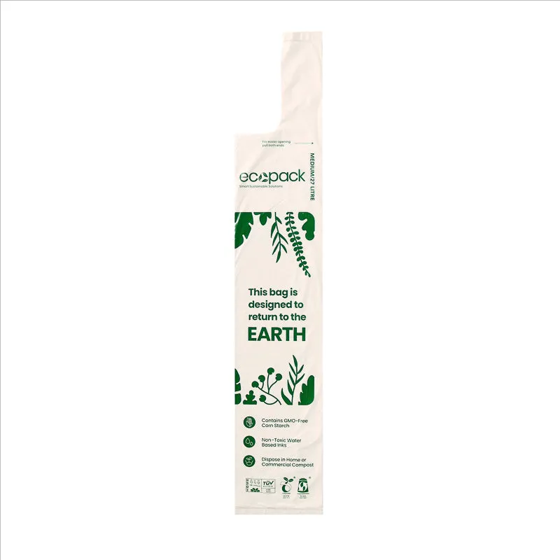 Ecopack 27L Medium Compostable Bin Liners Bundle (3 Rolls/60 Bags)