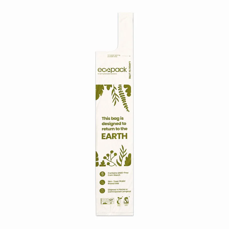 Ecopack 36L Large Compostable Bin Liners (1 Roll/15 Bags)