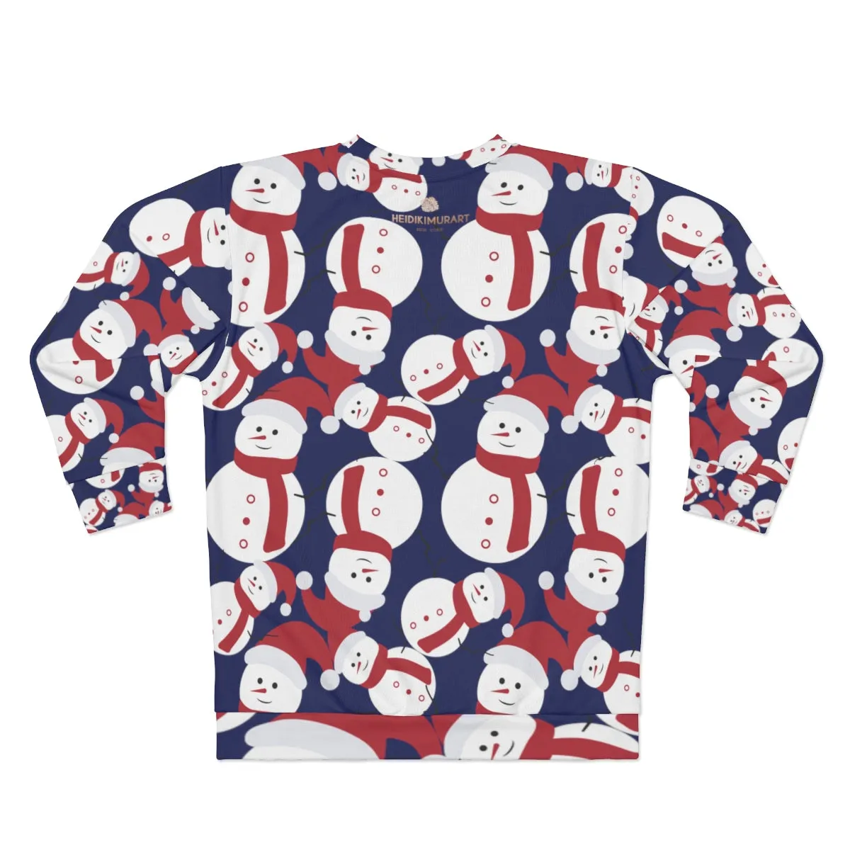 Elf Christmas Unisex Sweatshirts, Elf Esteem Navy Blue Cute Snowman Christmas Party Unisex Sweatshirt - Made in USA