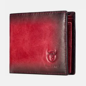 Genuine Leather RFID Multi-Slot Gradient Short Wallet