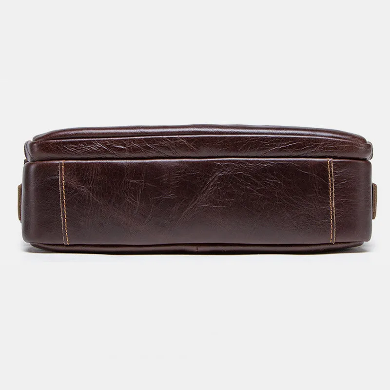 Genuine Leather Large Capacity Multi-Pocket Crossbody Bag