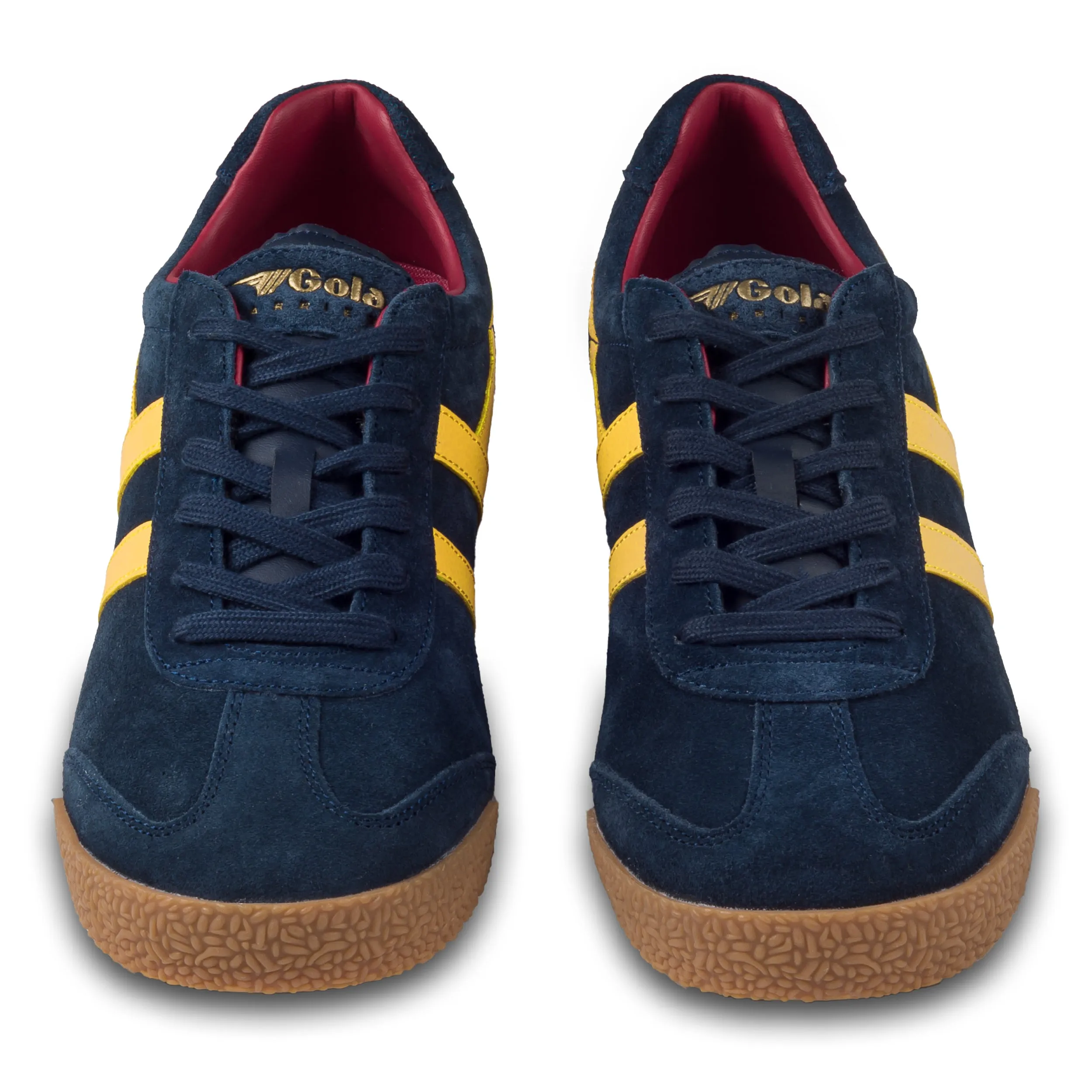 GOLA Herren Sneaker Harrier Suede, blau/gelb, Wildleder (CMA192 Navy/Sun/Red)