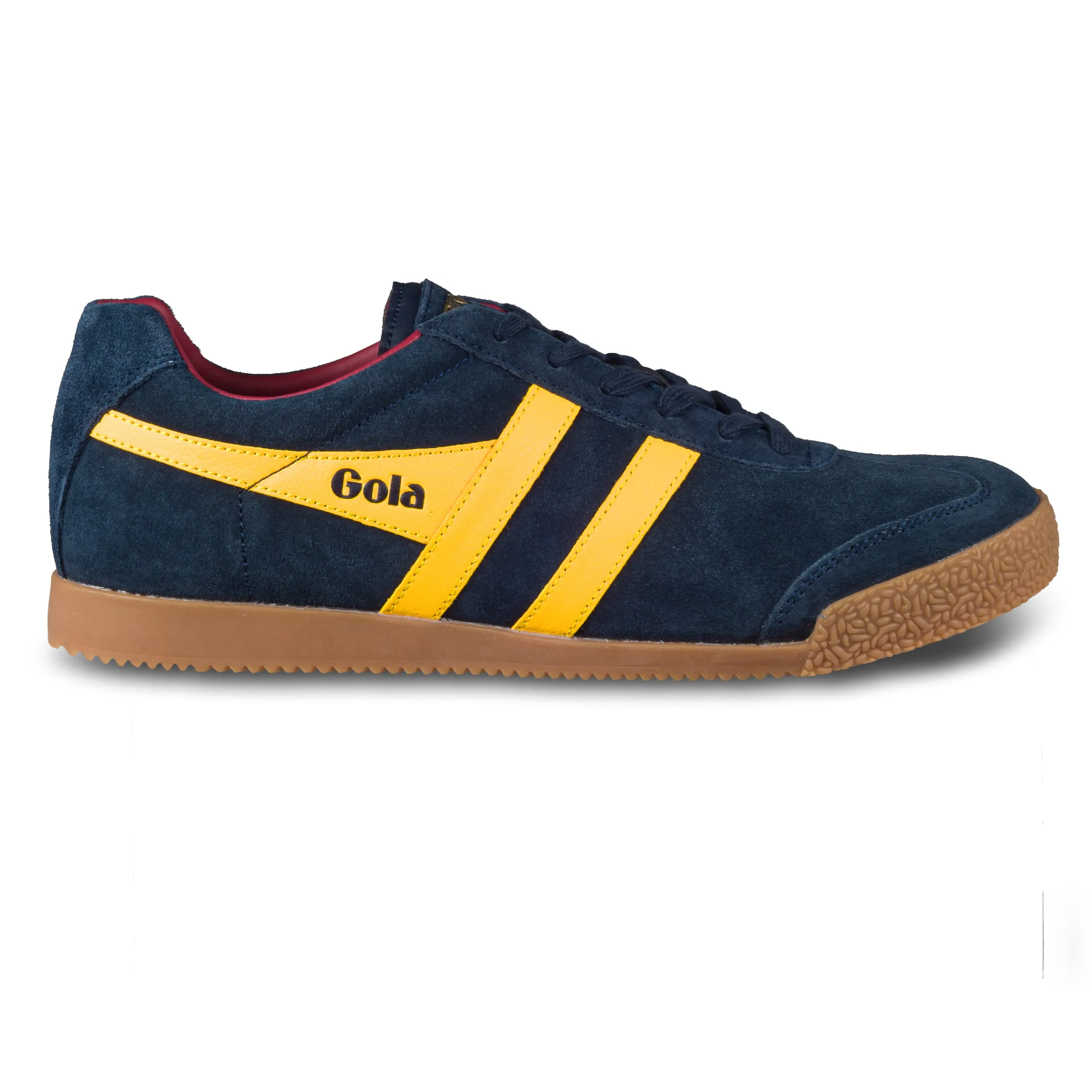 GOLA Herren Sneaker Harrier Suede, blau/gelb, Wildleder (CMA192 Navy/Sun/Red)