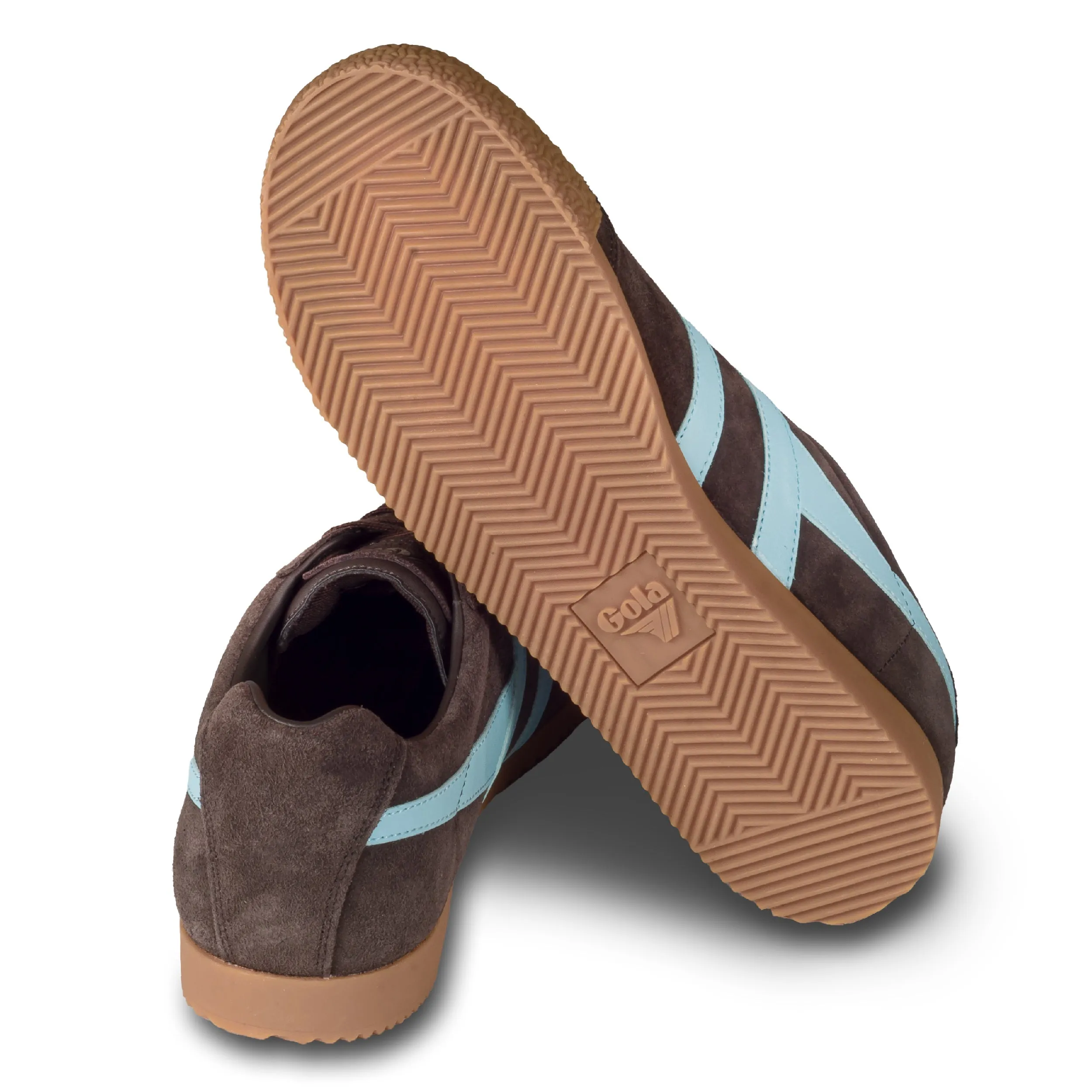 GOLA Herren Sneaker Harrier Suede, braun/blau, Wildleder (CMA192 Dark Brown/Pale Blue)