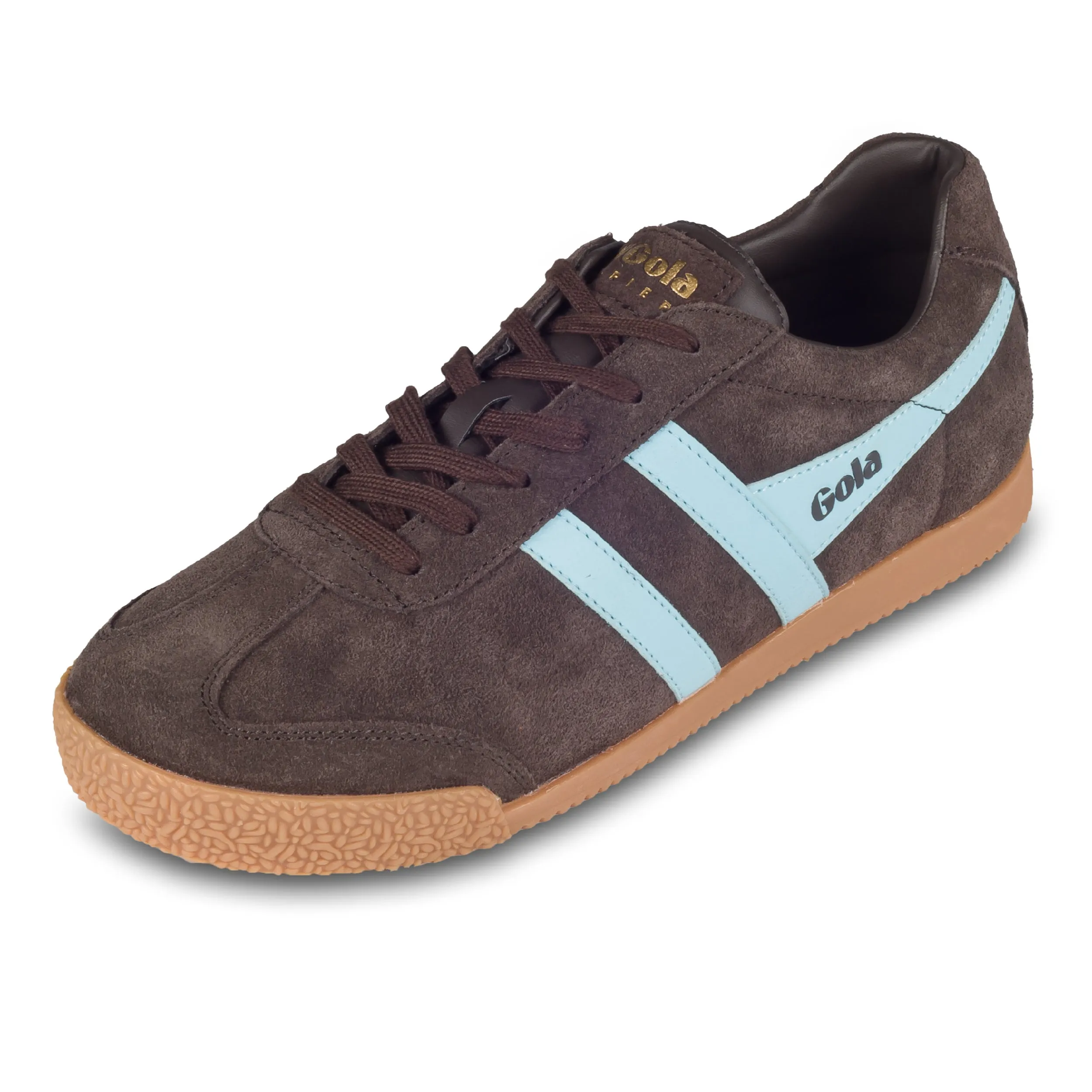 GOLA Herren Sneaker Harrier Suede, braun/blau, Wildleder (CMA192 Dark Brown/Pale Blue)