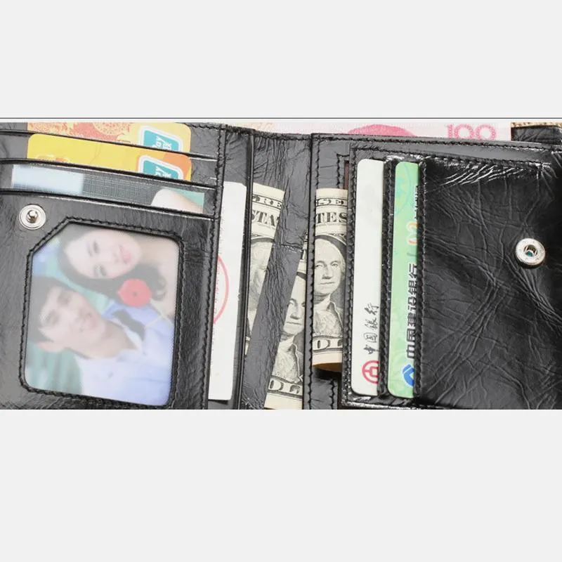 High Capacity Vintage Leather Trifold Wallet