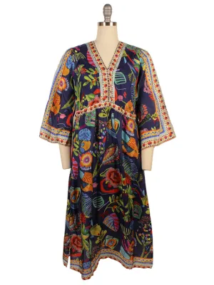 Johnny Was Saskia Midi Dress in Farout Scarf Print