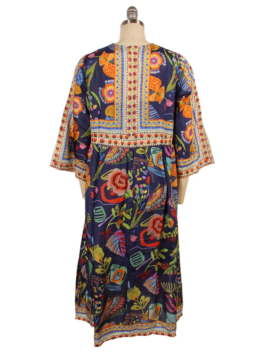 Johnny Was Saskia Midi Dress in Farout Scarf Print