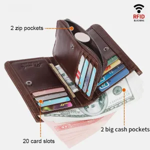 Large Capacity Bifold Retro Wallet