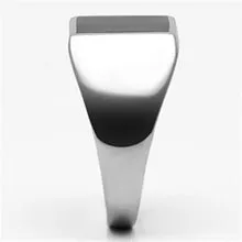 Men's Black Square Fashion Ring in Stainless Steel