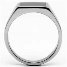 Men's Black Square Fashion Ring in Stainless Steel