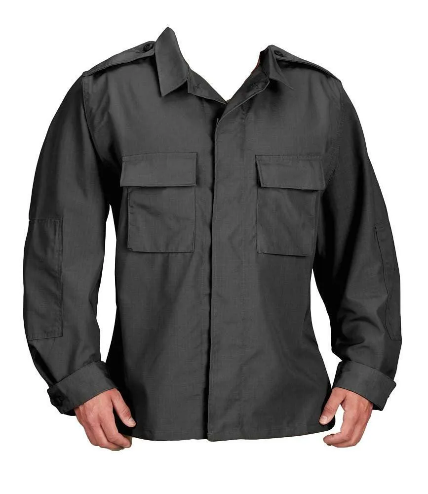 MILITARY STYLE 2 POCKET MEN'S BDU SHIRT LS COTTON/POLY POLICE SECURITY USA MADE
