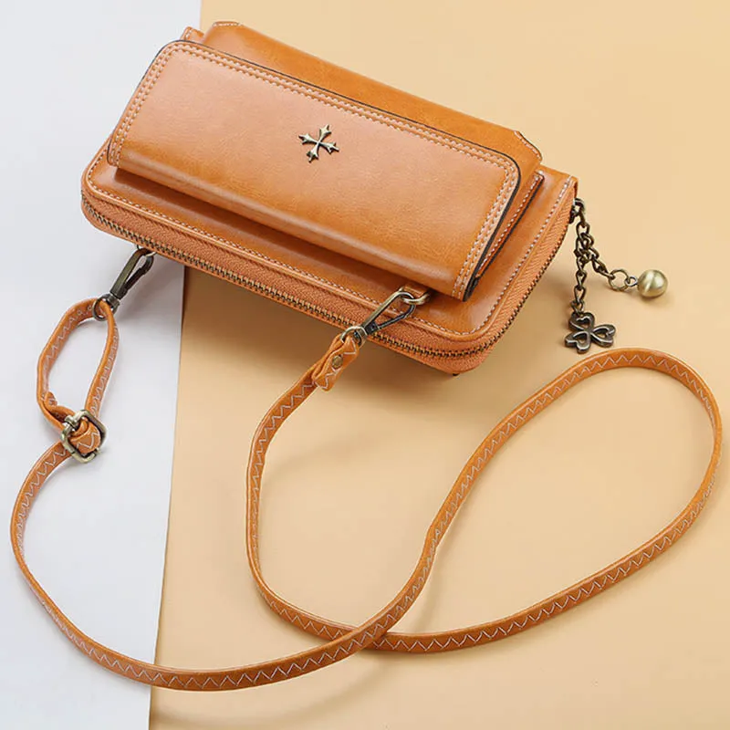 Multi-Compartment Large Capacity Vintage Crossbody Phone Purse