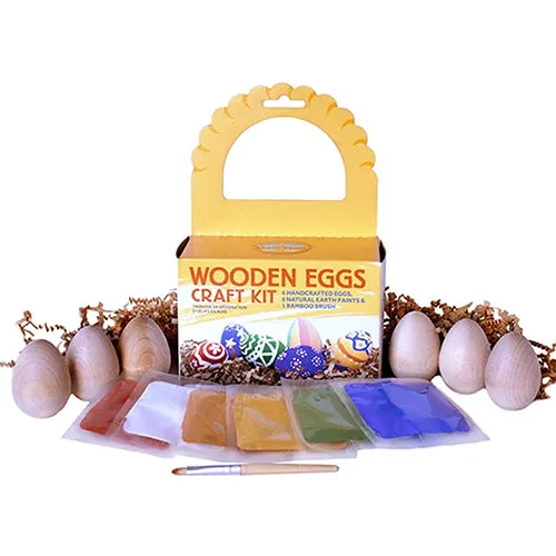 Natural Earth Paint Wooden Egg Craft Kit