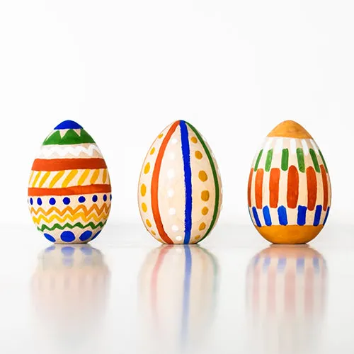 Natural Earth Paint Wooden Egg Craft Kit