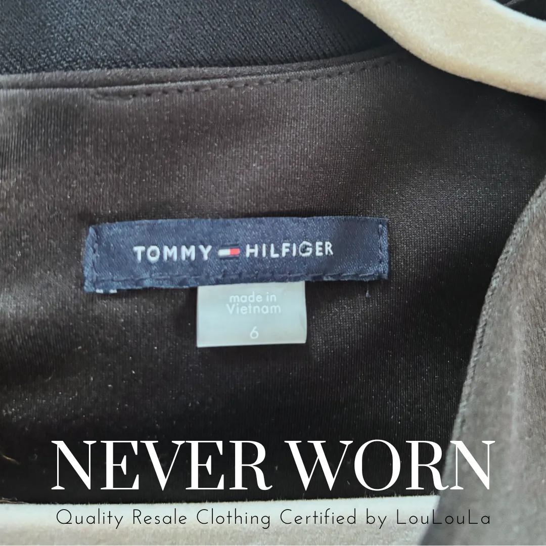 Quality Resale from LouLouMae | Tommy Hilfiger |Black Work Dress with Gold Button Detail | Size 6