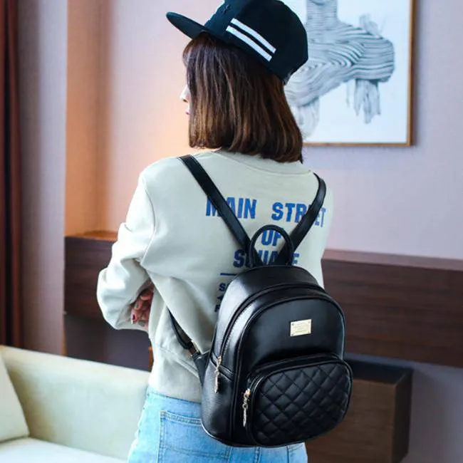 Quilted Pattern Medium Backpack