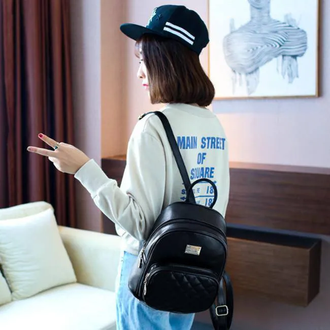 Quilted Pattern Medium Backpack