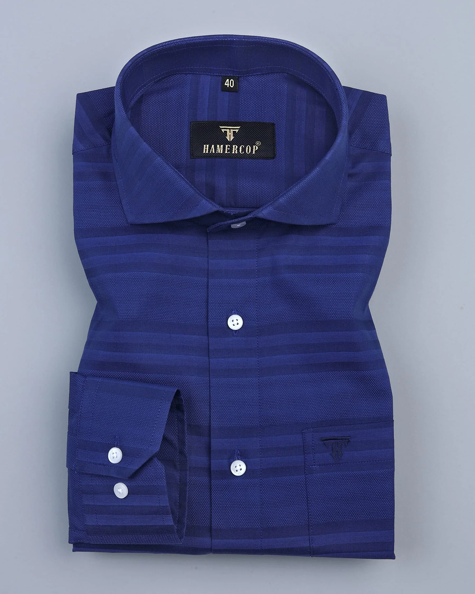 Radiant Blue Dobby Weft Stripe Premium Gizza Shirt