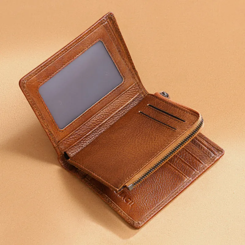 RFID Anti-Theft Leather Retro Wallet
