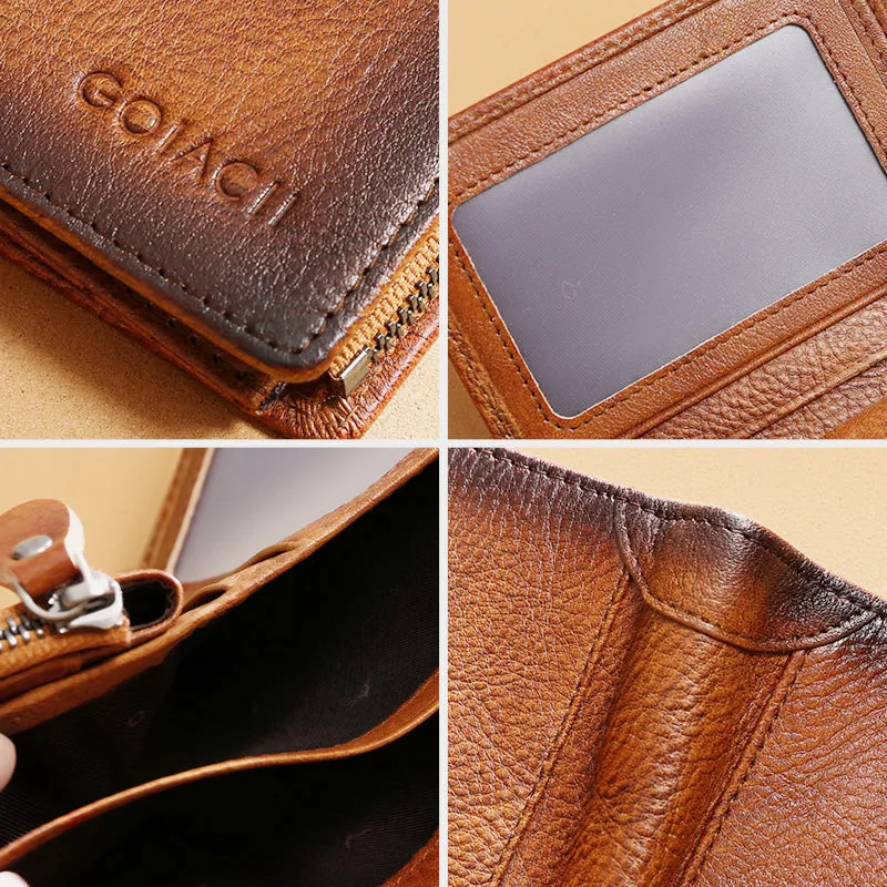 RFID Anti-Theft Leather Retro Wallet