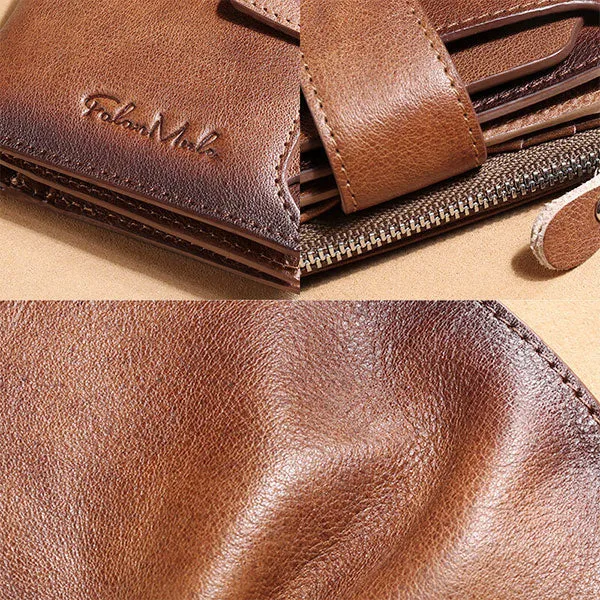 RFID Anti-Theft Multi-Card Slots Large Capacity Genuine Leather Wallet