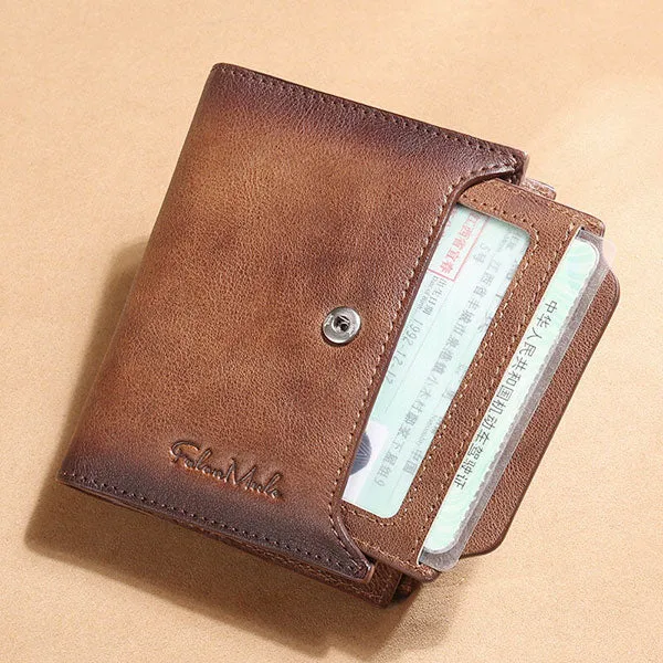 RFID Anti-Theft Multi-Card Slots Large Capacity Genuine Leather Wallet