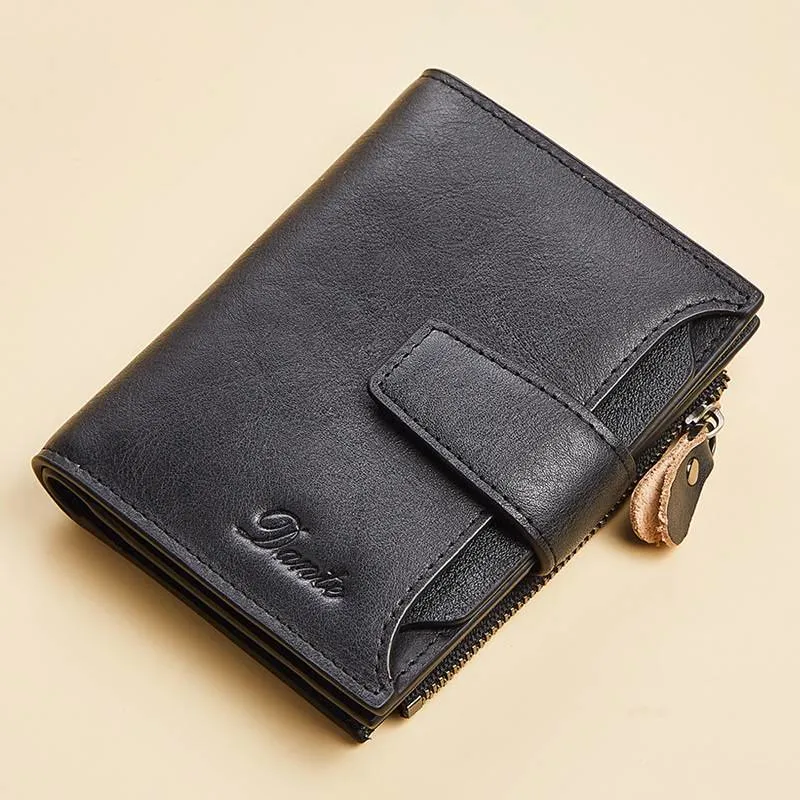 RFID Anti-Theft Multi-Card Slots Large Capacity Genuine Leather Wallet