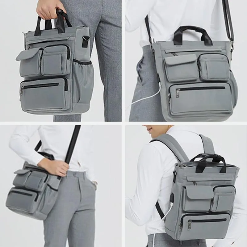 Usb Charging Multi-Pocket Handbag Crossbody Bag