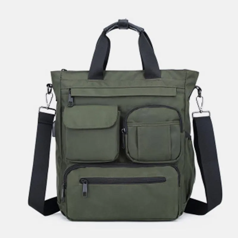 Usb Charging Multi-Pocket Handbag Crossbody Bag